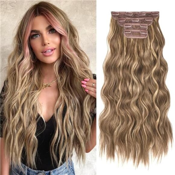 REECHO Hair Extensions, 4PCS Clip in Hair Extensions HE001 Natural Soft - Picture 1 of 7